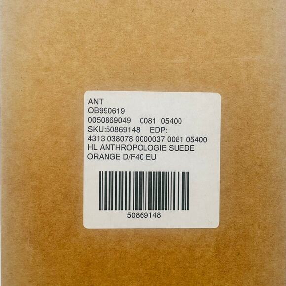 Anthropologie Orange Suede Mules Size 40 US 9 NEW Round Block Heel Fall Open Toe - Picture 5 of 6